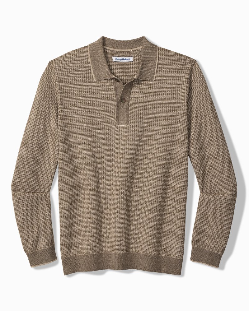 Coolside Textured Long-Sleeve IslandZone Polo