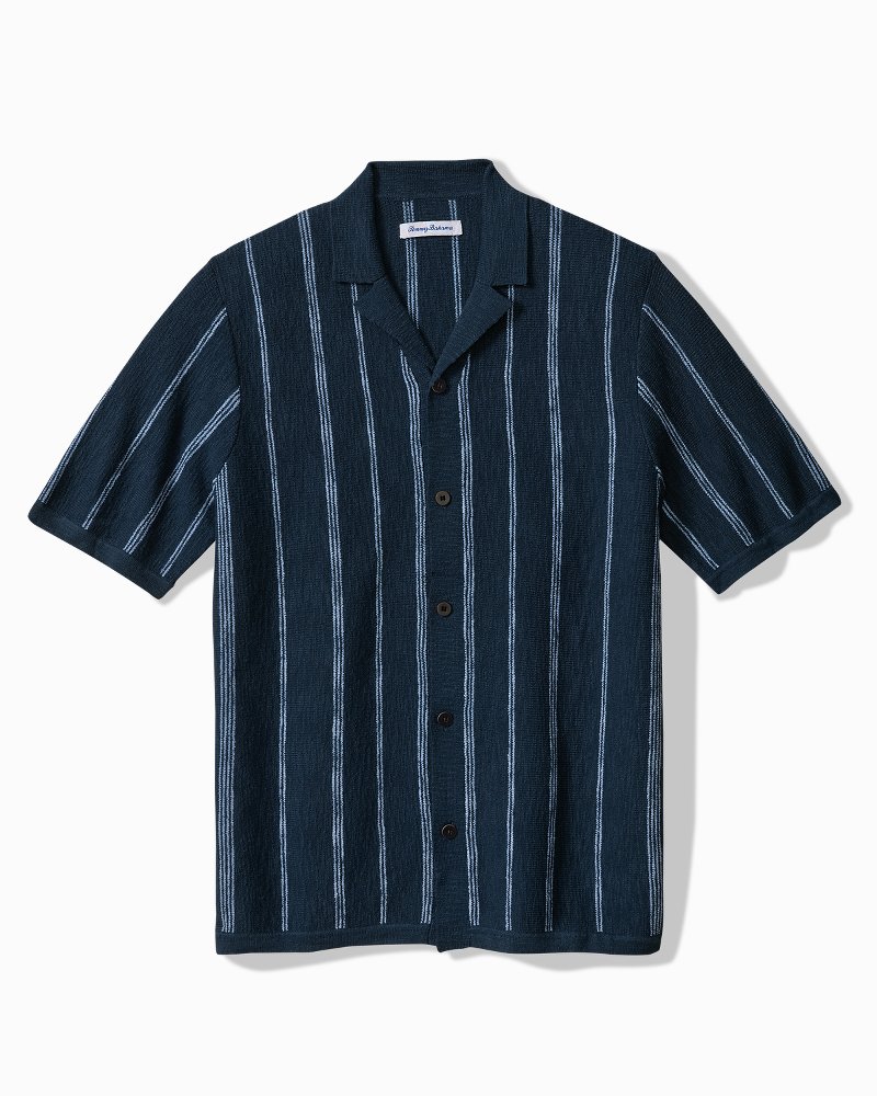San Clemente Stripe Cotton-Blend Camp Shirt