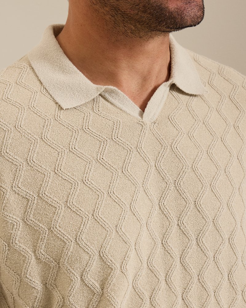 Ocean Waters Cotton-Blend Sweater Polo