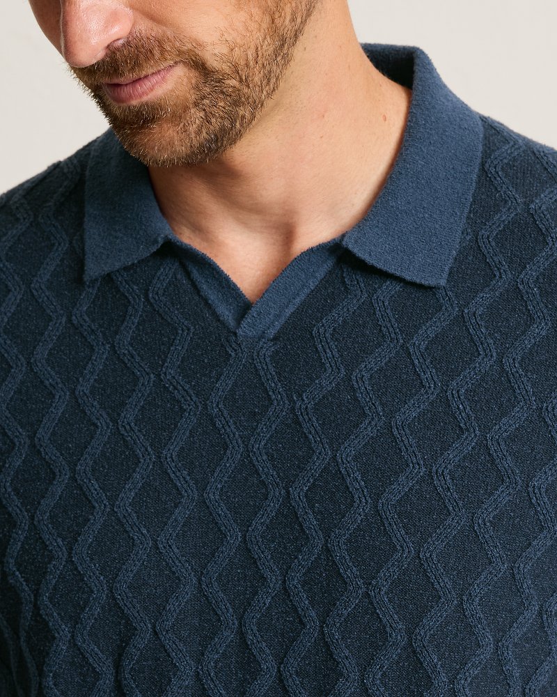 Ocean Waters Cotton-Blend Sweater Polo