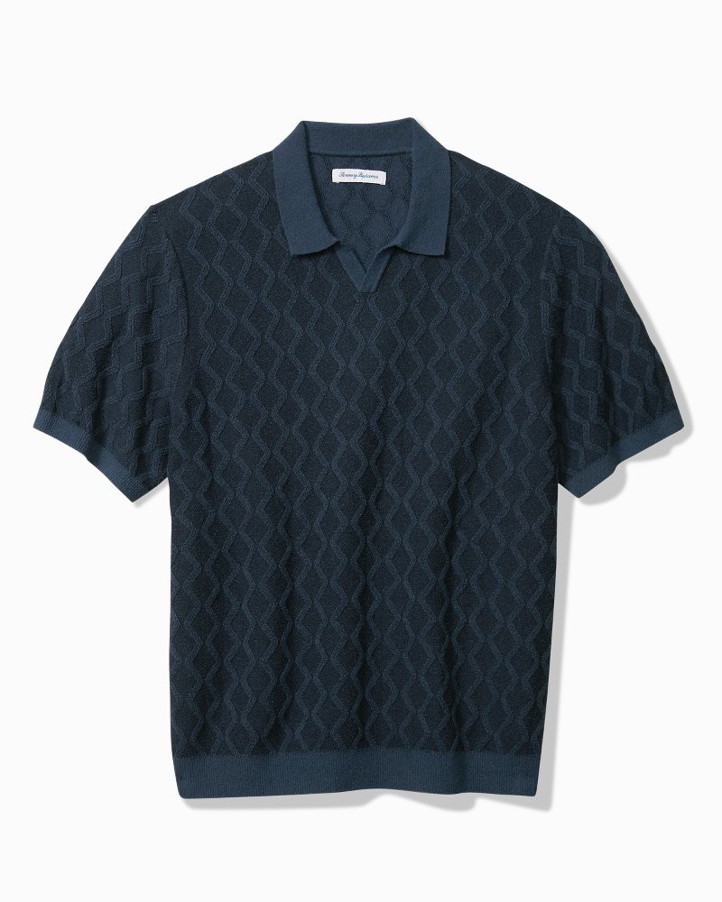 Ocean Waters Cotton-Blend Sweater Polo