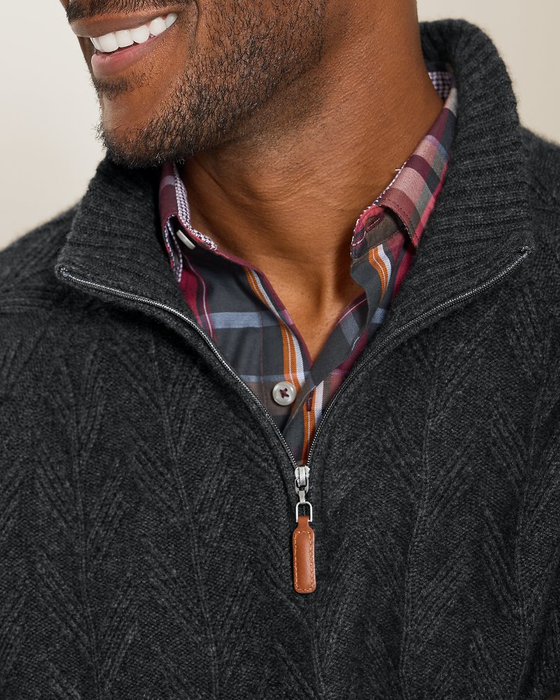 Cabana Canyon Wool-Cashmere Half-Zip Sweater
