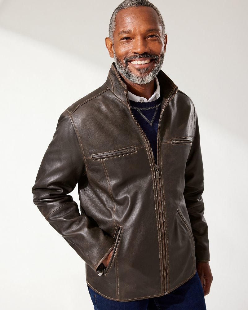 tommy bahama men's leather jacket