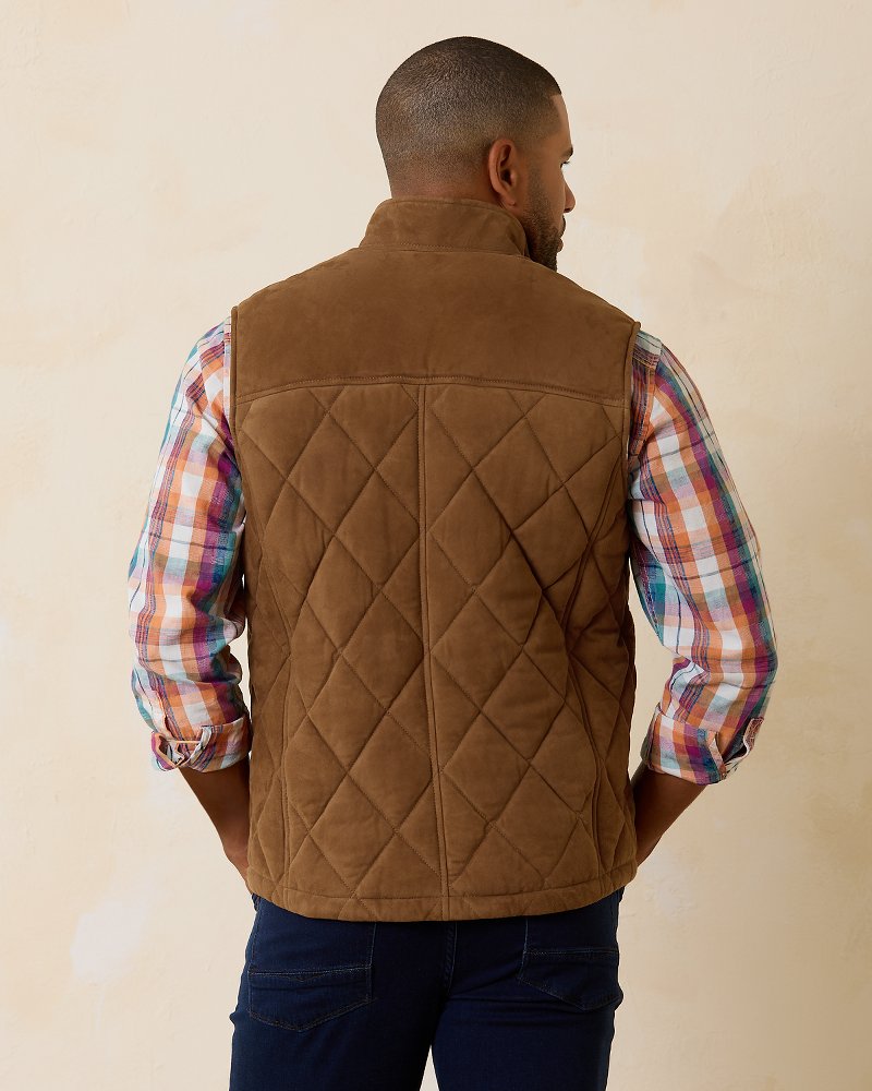 Quilted Suede Vest - Bobby Jones