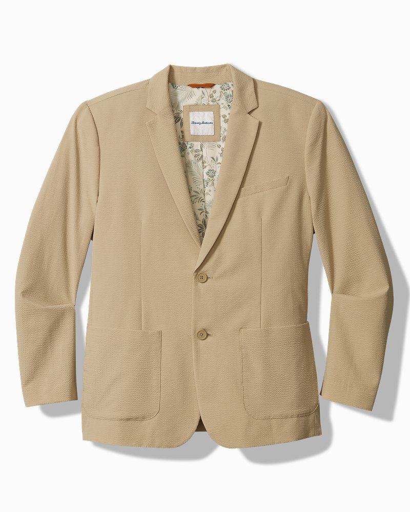 Nova Wave Stretch-Seersucker Blazer