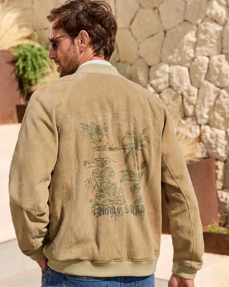 Thumbnail for Collector's Series '24 Paradise Oasis Suede Bomber Jacket