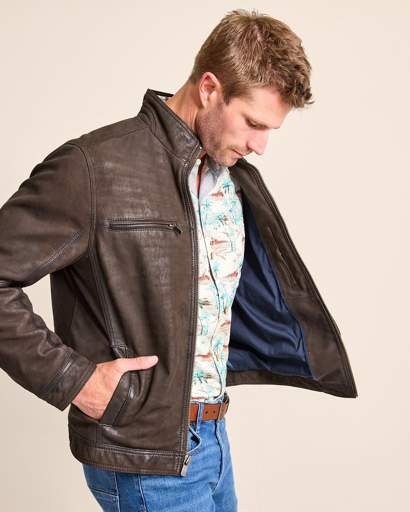 Tommy Bahama -- 100% shops Leather Jacket