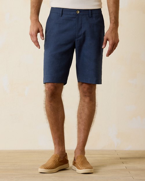 Lahaina Bay Linen-Blend Flat-Front 10-Inch Shorts