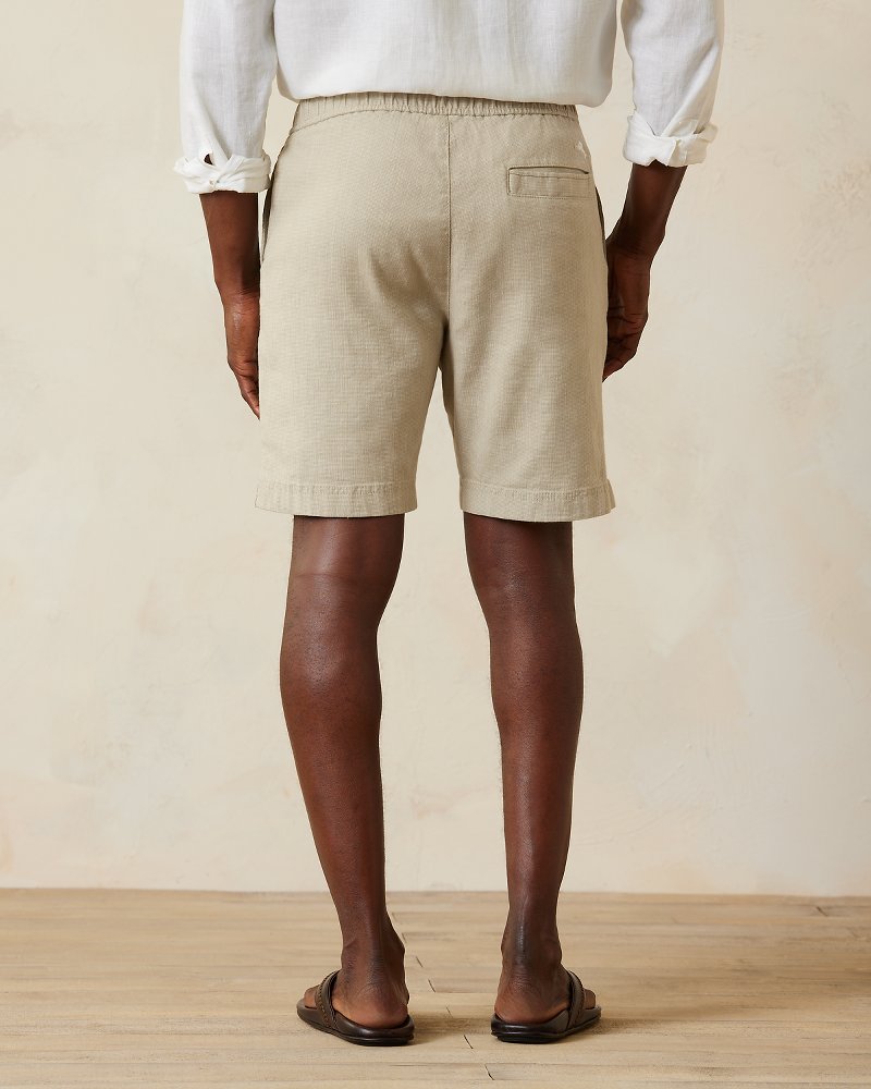 Dockside Bay Linen-Blend Elastic-Waist 8-Inch Shorts