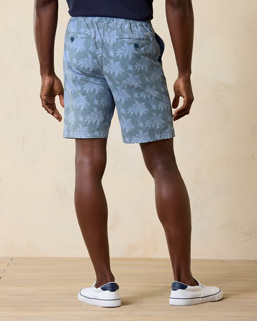 Nova Wave Palm Seersucker 9-Inch Shorts