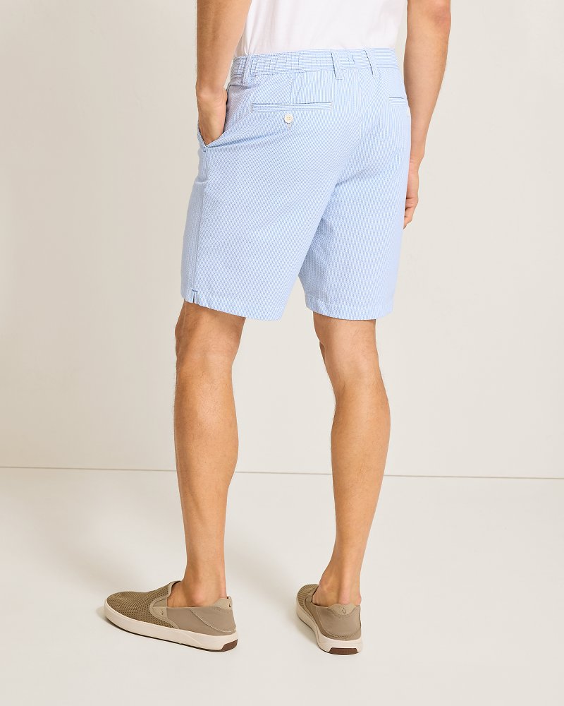 Thumbnail for Nova Wave Stretch-Seersucker Sand Stripe 9-Inch Shorts