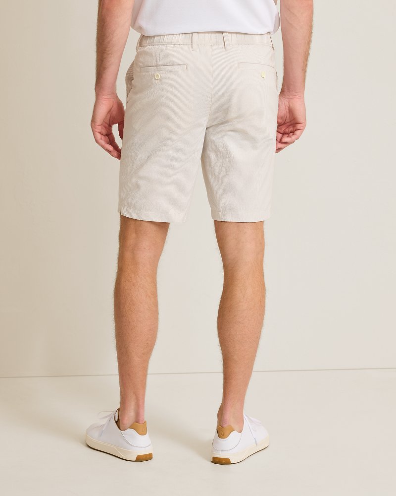 Thumbnail for Nova Wave Stretch-Seersucker Sand Stripe 9-Inch Shorts