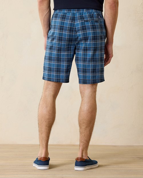Indigo Cove Stretch-Linen E-Waist 9-Inch Shorts