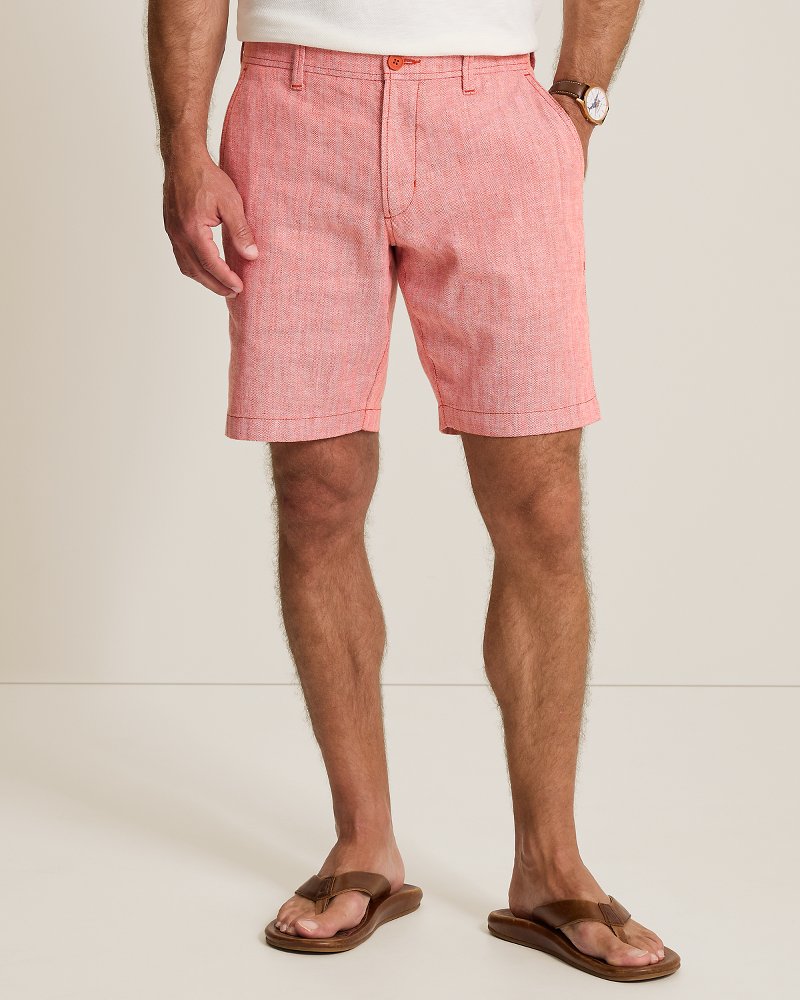 Beach Coast Stretch-Linen 9-Inch Shorts