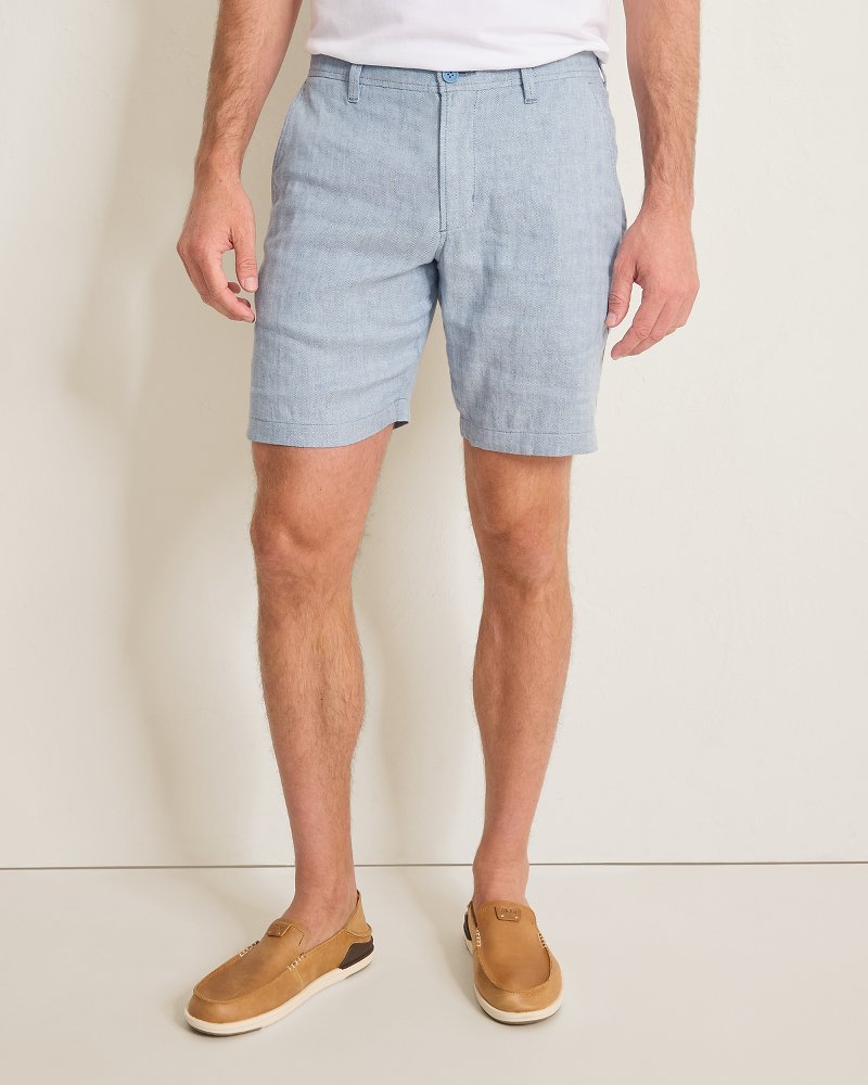 Beach Coast Stretch-Linen 9-Inch Shorts