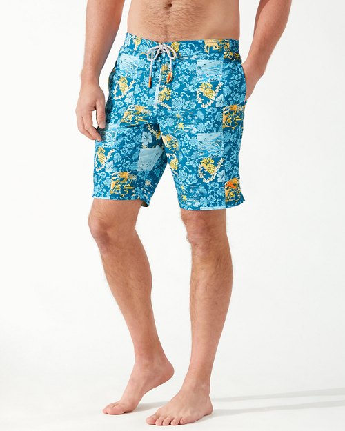 NWT $68 Tommy Bahama Blue Swim Trunks Board Shorts Mens Size M L XL XXL Floral 