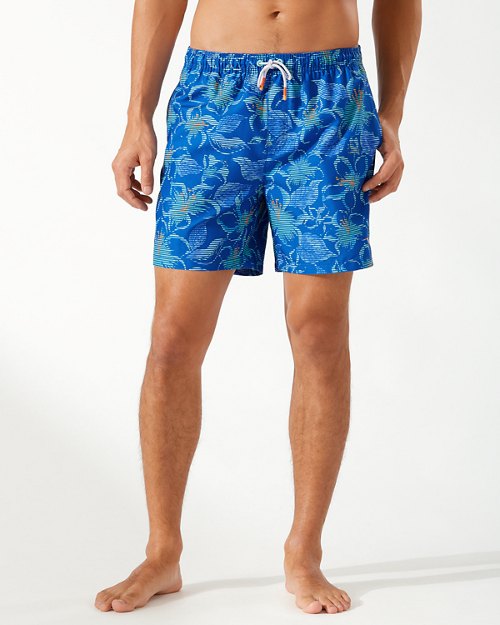 NEW Tommy Bahama swim trunks board shorts Baja Tropical Trellis Blue Small o XXL 