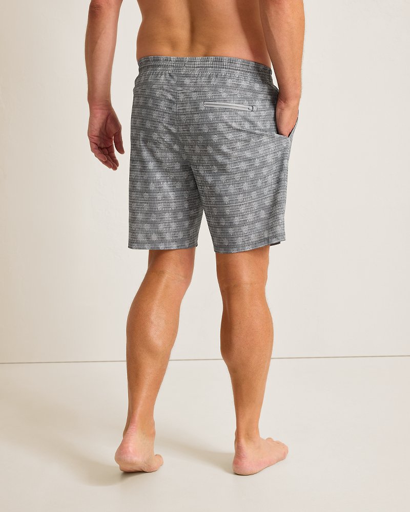 Thumbnail for Huntington Faded Fronds E-Waist Hybrid 8-Inch Shorts