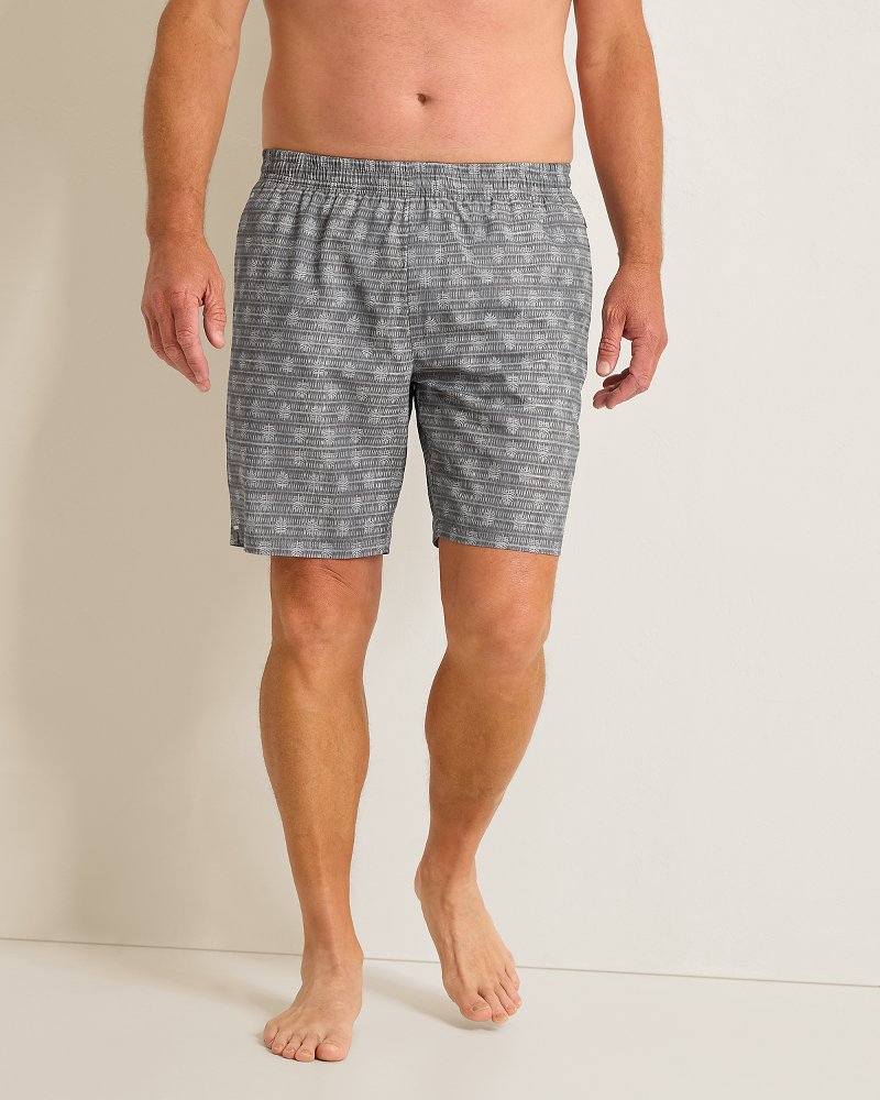 Huntington Faded Fronds E-Waist Hybrid 8-Inch Shorts