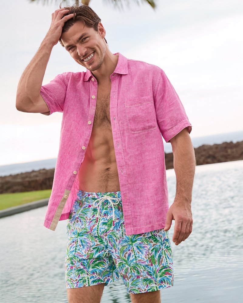 Naples Poolside Palms 6-Inch Swim Trunks