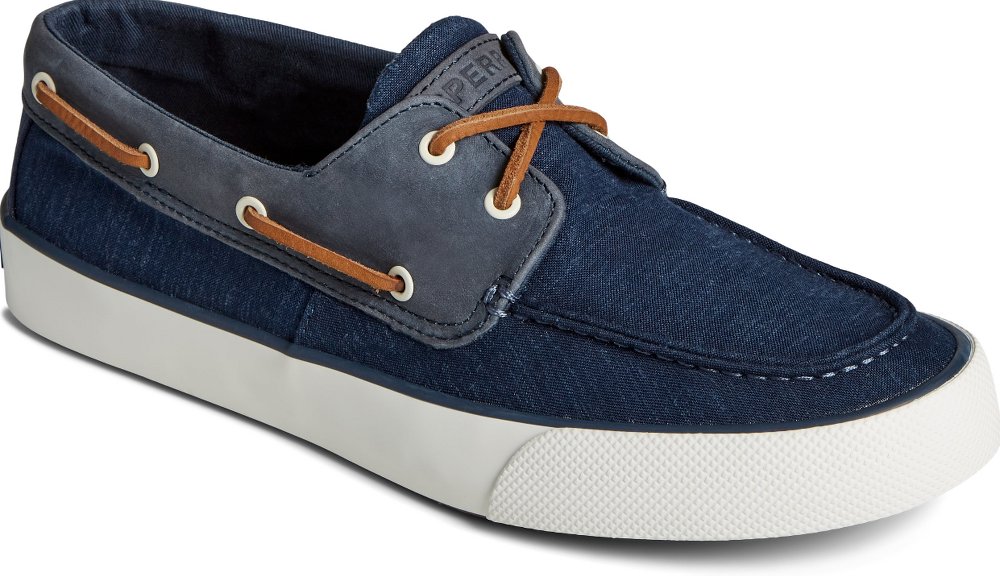 Men s Sperry Bahama II Preppy Linen Sneaker Navy Tommy Bahama