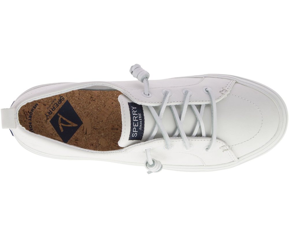 Sperry leather hot sale white sneakers