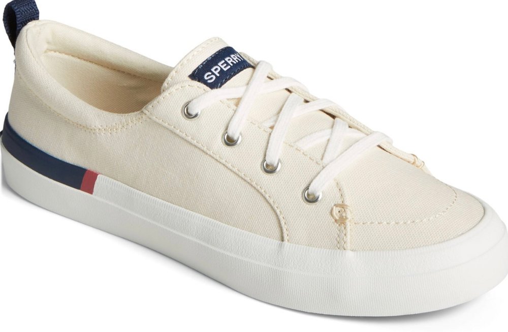 Women s Sperry Crest Vibe Stripes Canvas Sneaker Off White Tommy Bahama