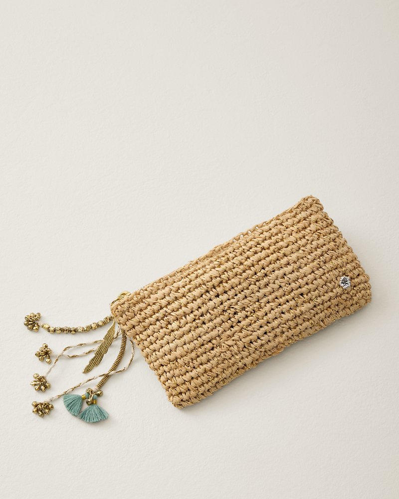 Sunshine Crochet Metallic Raffia Pouch