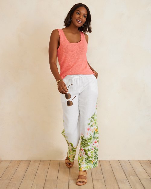 Two Palms Flora Riviera High-Rise Linen Easy Pants