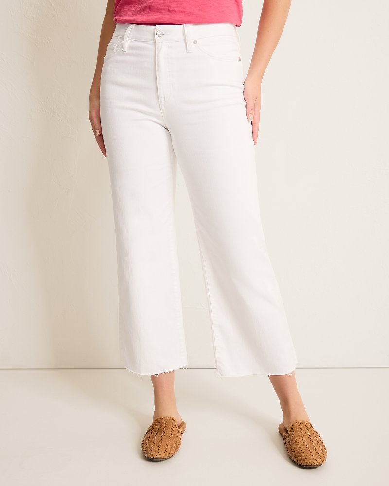 Ella Twill High-Rise Cropped Wide-Leg Jeans