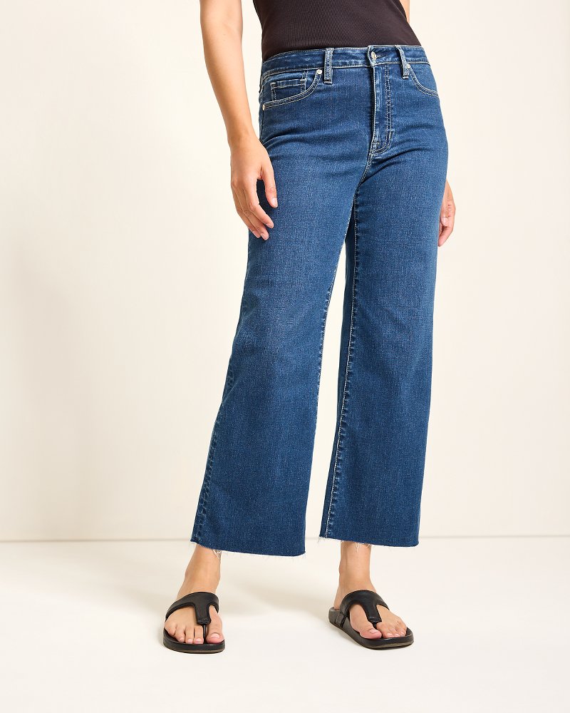 Indigo Palms™ High-Rise Cropped Wide-Leg Jeans