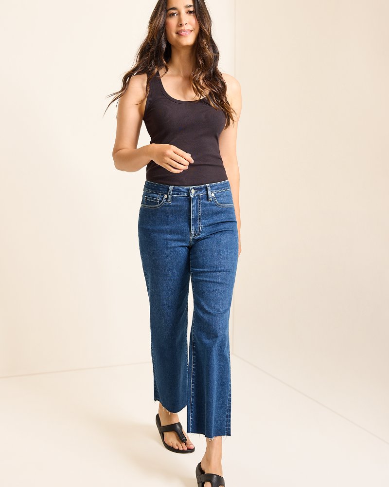 Indigo Palms™ High-Rise Cropped Wide-Leg Jeans