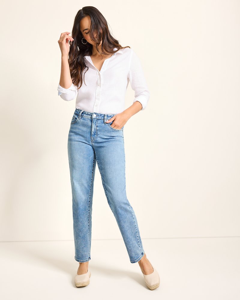 Indigo Palms™ High-Rise Straight-Leg Jeans