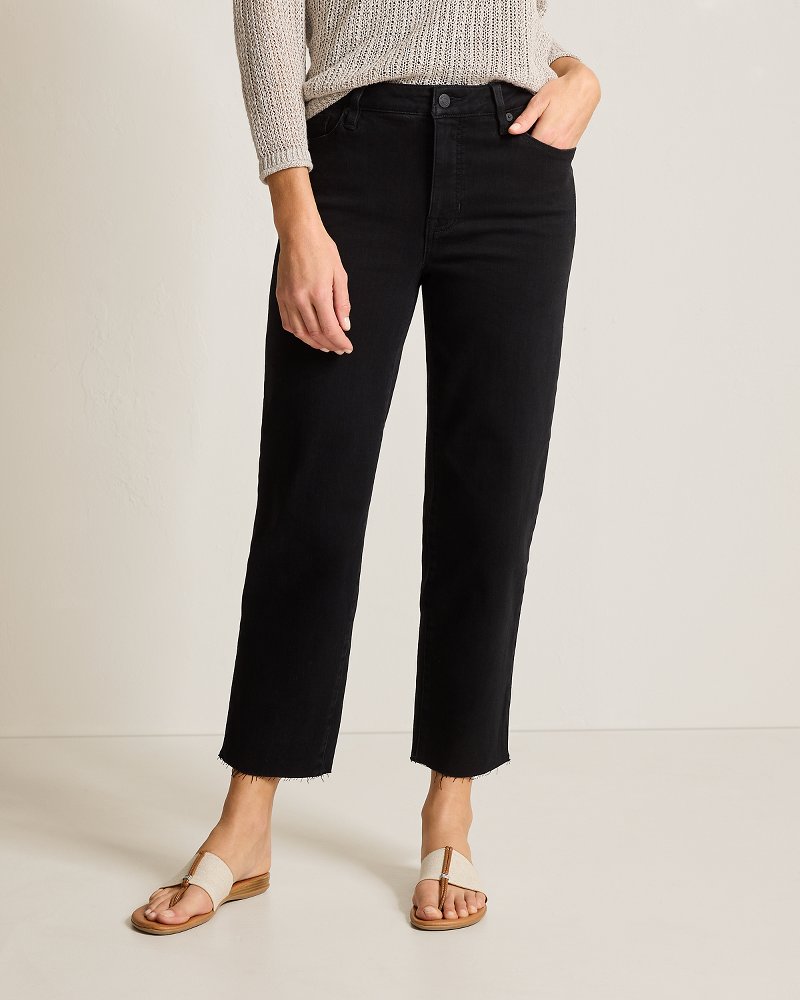 Indigo Palms™ High-Rise Cropped Straight-Leg Jeans