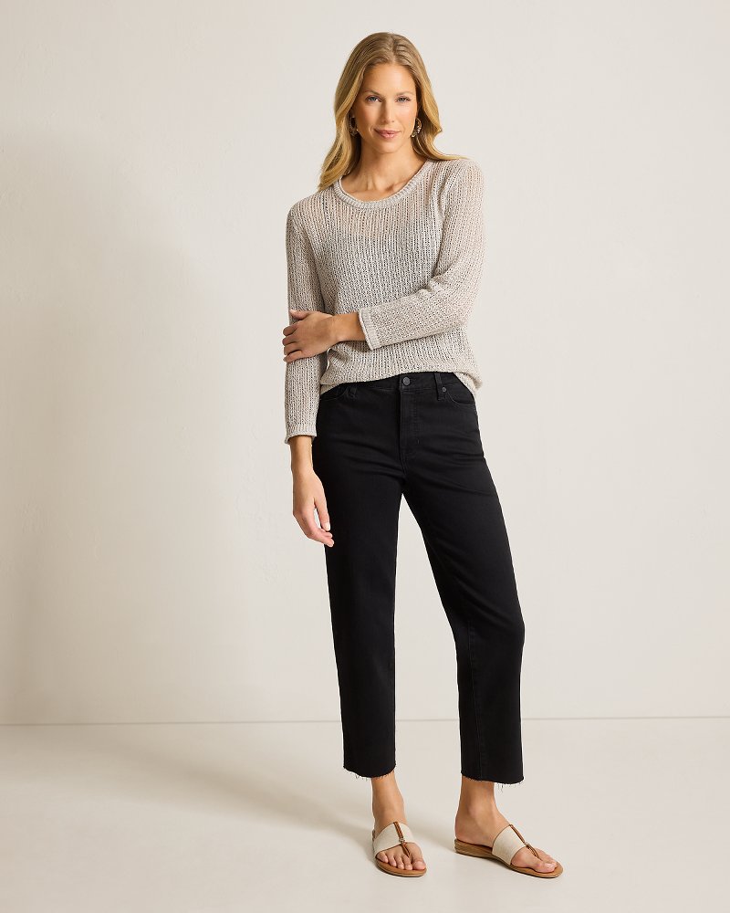 Indigo Palms™ High-Rise Cropped Straight-Leg Jeans