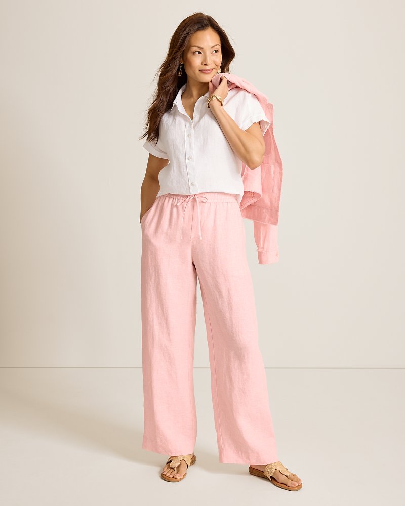 Two Palms High-Rise Linen Easy Pants