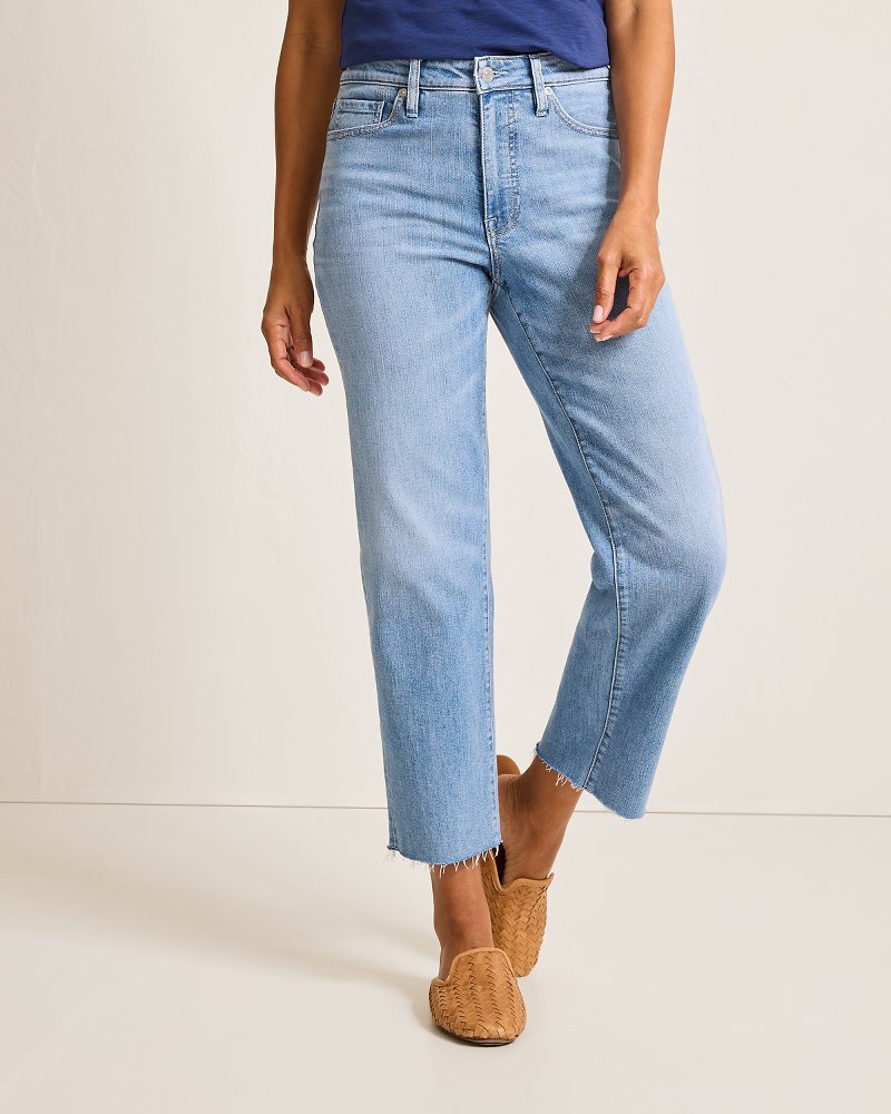 Indigo Palms™ High-Rise Cropped Straight-Leg Jeans