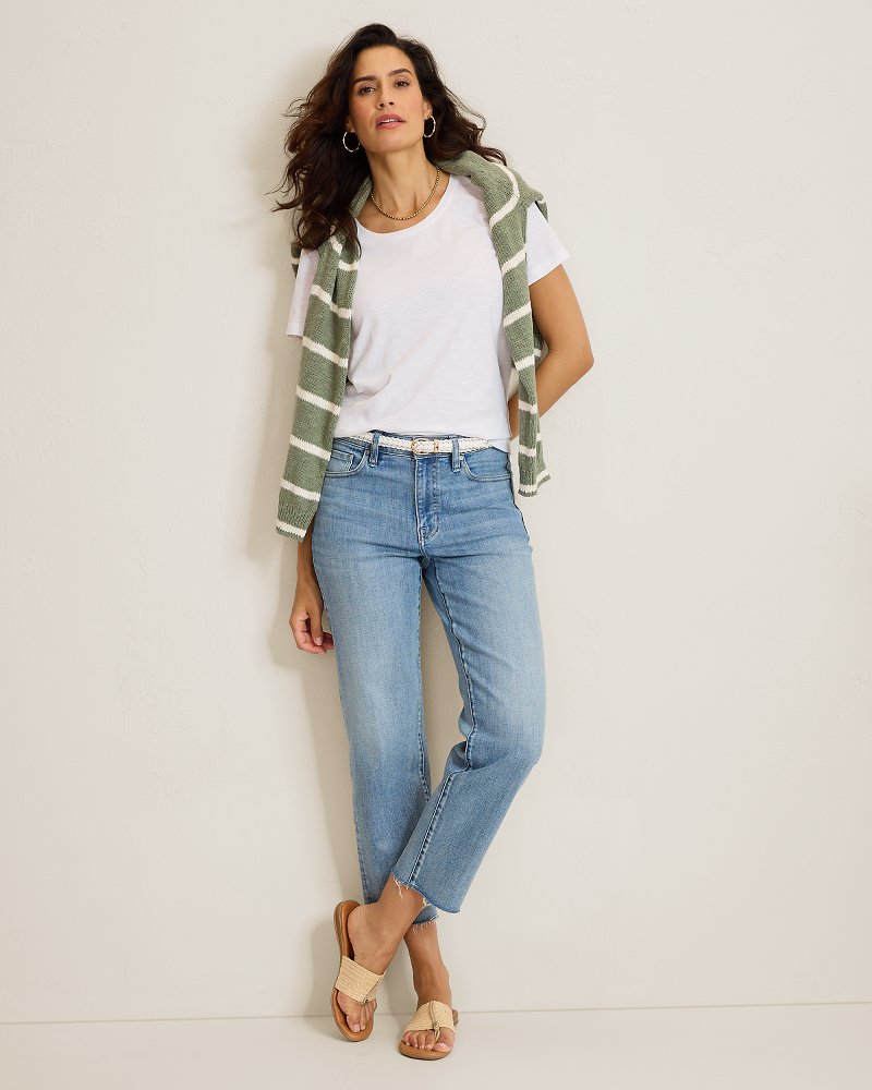 High-Rise Cropped Straight-Leg Jeans