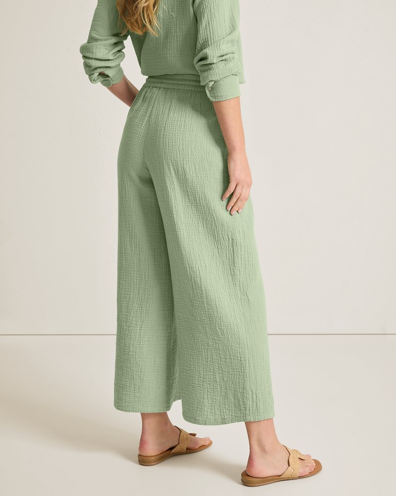 Thumbnail for Island Gauze High-Rise Cropped Wide-Leg Pants