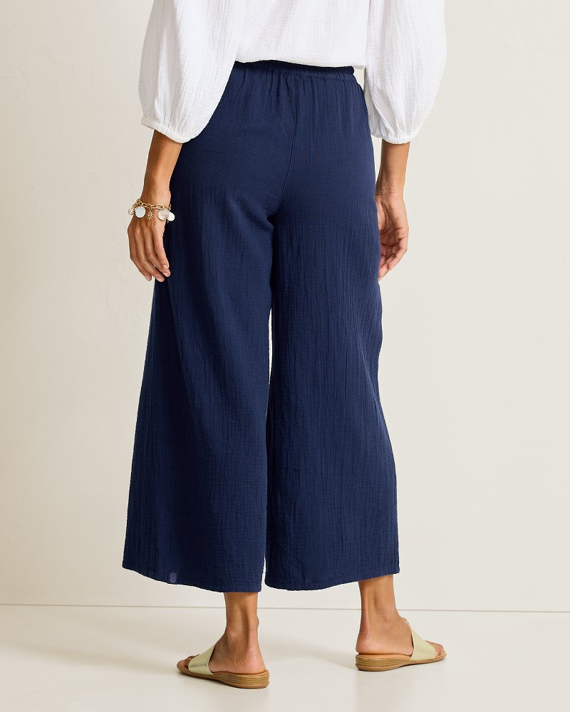 Thumbnail for Island Gauze High-Rise Cropped Wide-Leg Pants