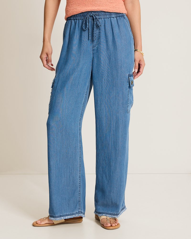 Chambray O'Lei Linen-Blend Cargo Pants