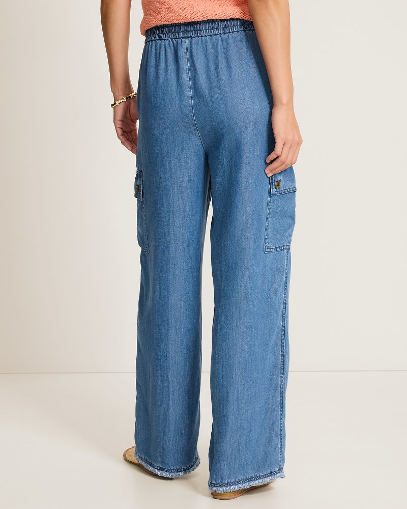Chambray O'Lei Linen-Blend Cargo Pants