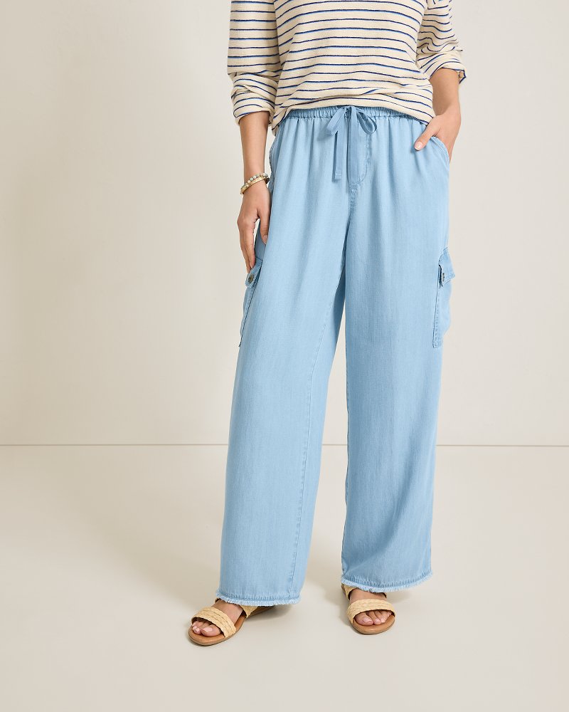 Chambray O'Lei Linen-Blend Cargo Pants