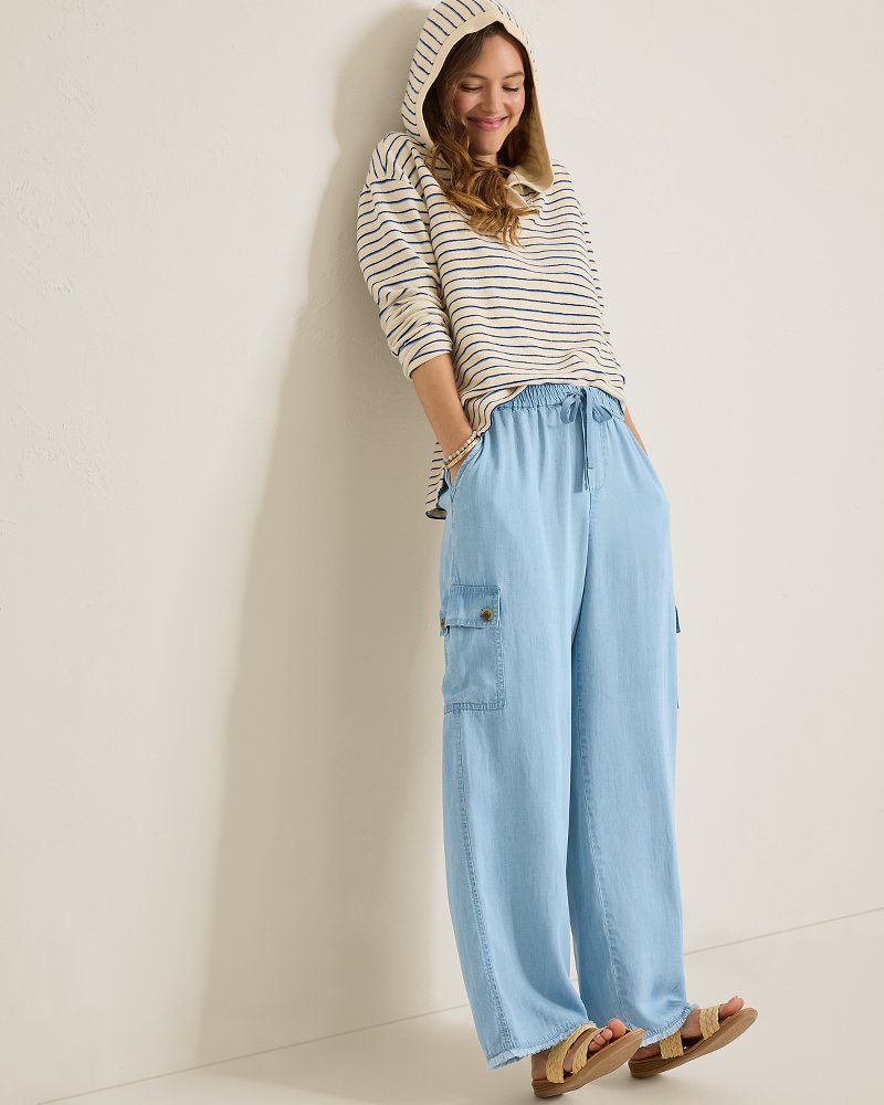 Chambray O'Lei Linen-Blend Cargo Pants
