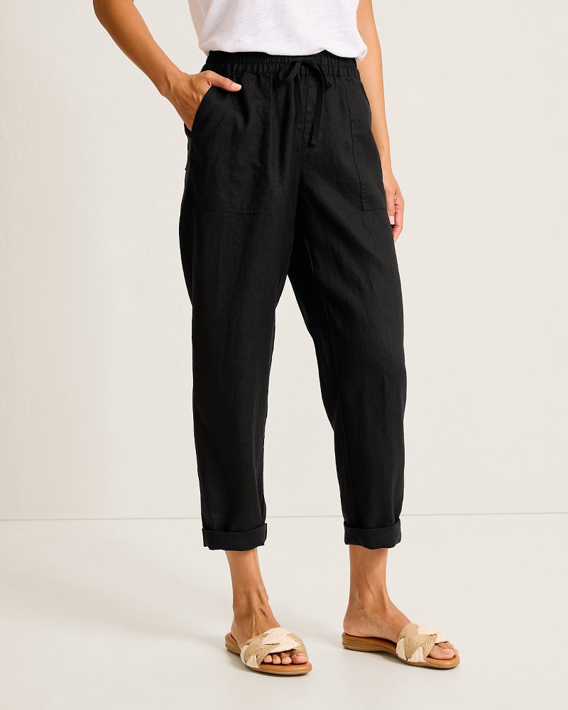 Two Palms High-Rise Tapered Linen Pants