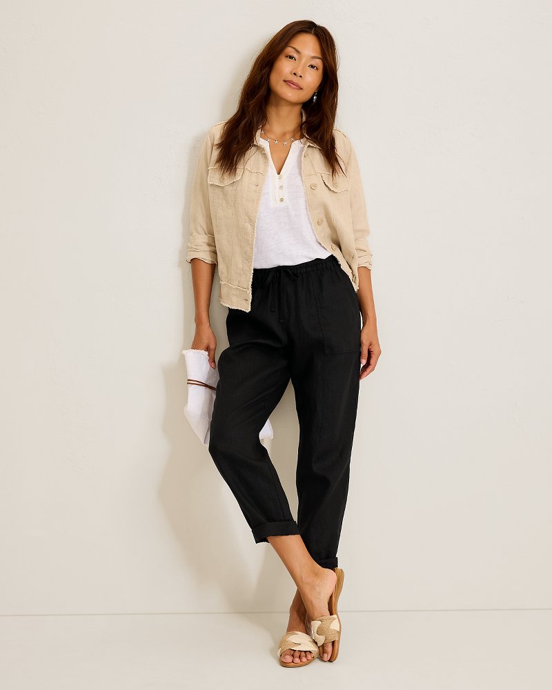 Two Palms High-Rise Tapered Linen Pants