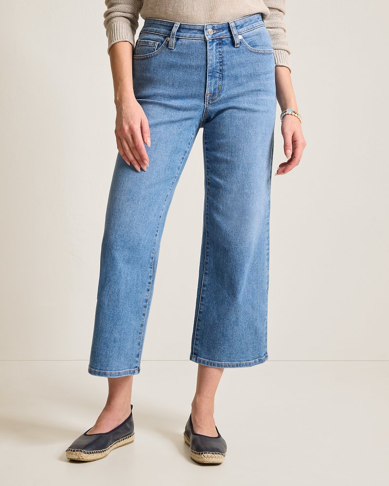 Indigo Palms™ High-Rise Cropped Wide-Leg Jeans