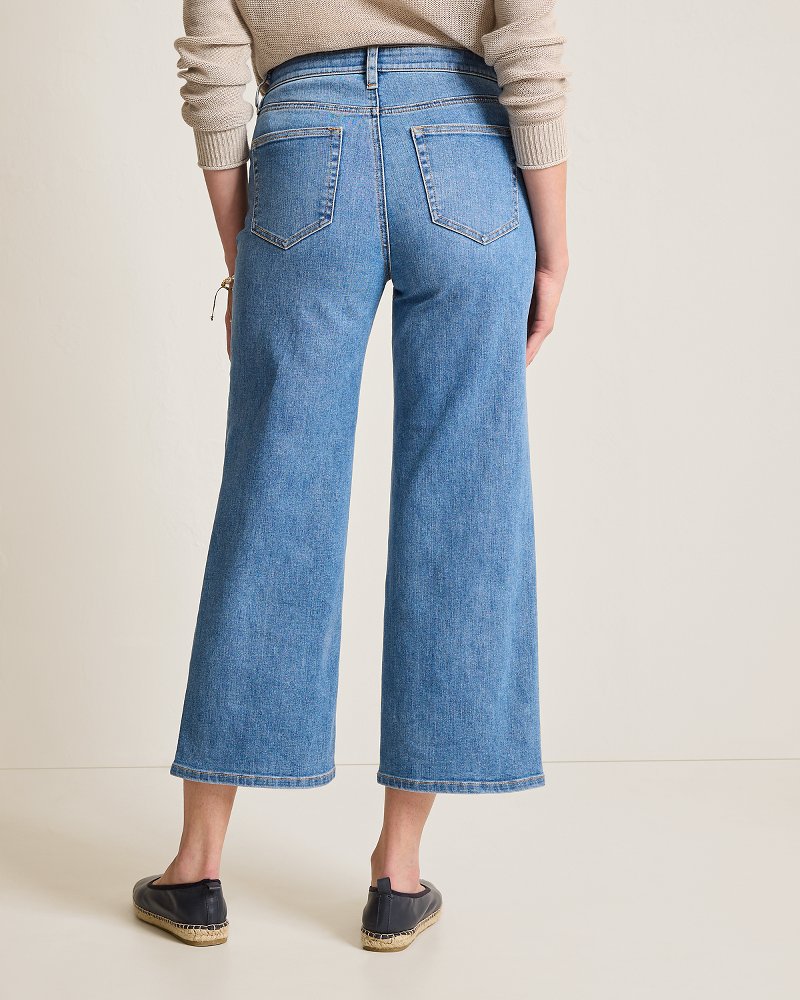 Thumbnail for High-Rise Cropped Wide-Leg Jeans