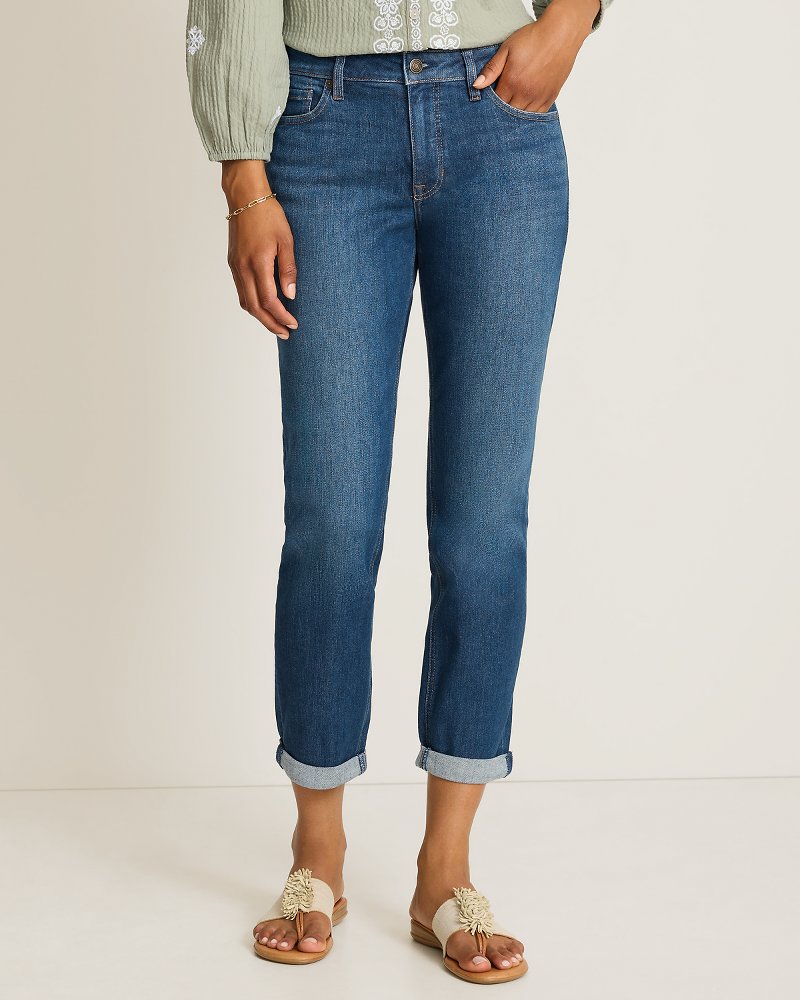 Mid-Rise Slim Boyfriend Jeans