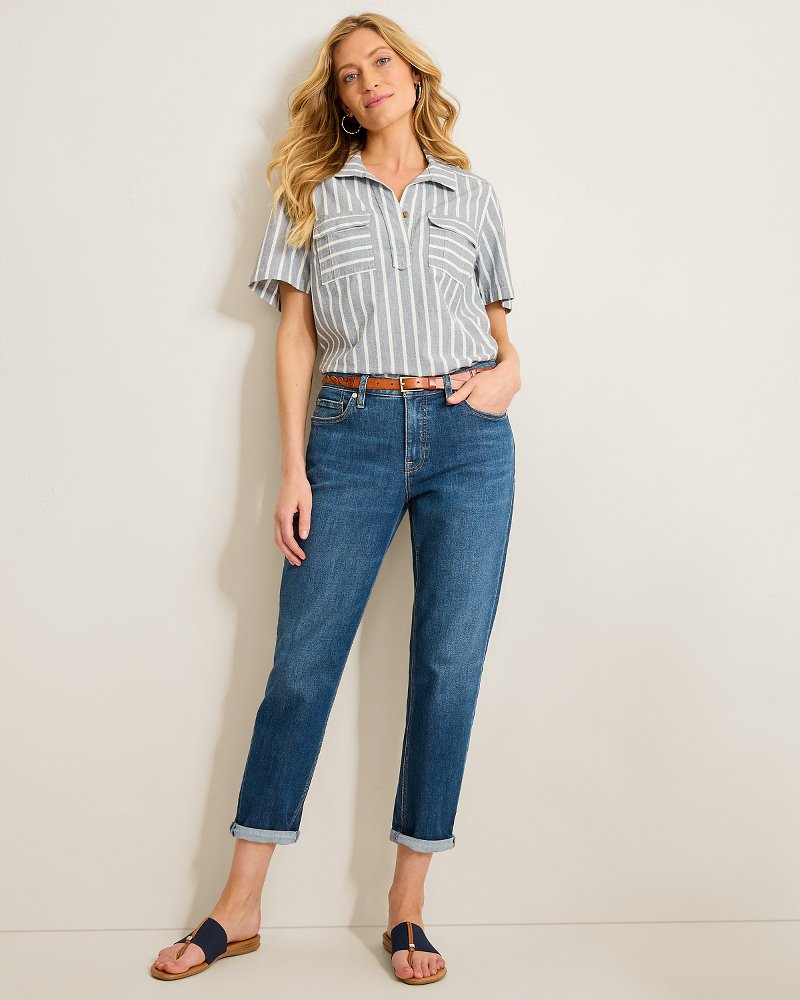 Thumbnail for Mid-Rise Slim Boyfriend Jeans